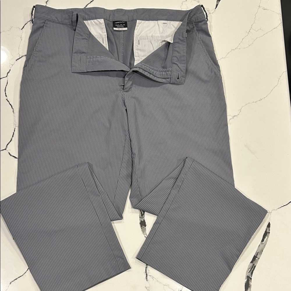 Nike Men's Gray Pinstripe Dress Pants